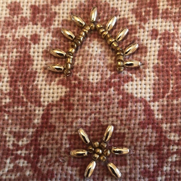 REUSABLE TOTE, Gold Beaded, Polyester, New - Picture 4 of 12